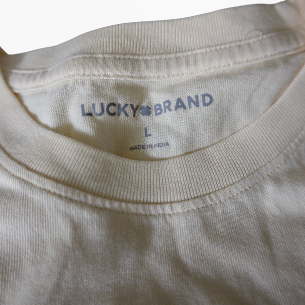 Lucky Brand NWT Retro Style Los Angeles Cream Graphic Unisex T-Shirt - Picture 4 of 9